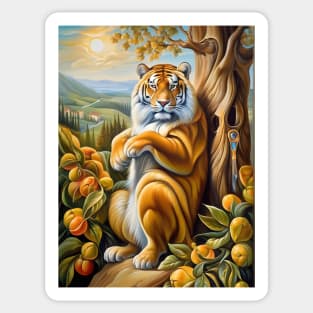 Majestic Reverie: Tiger's Oasis Sticker